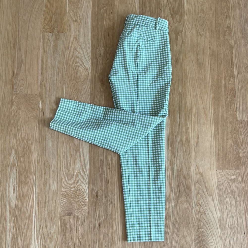J.Crew Cameron trousers green gingham. Size:0